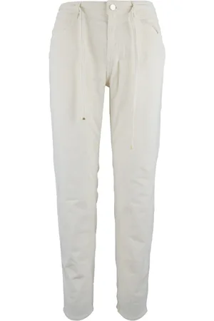 Kaos Jeans, Dame, Hvid, W30, Uld, Guld Detalje Knap Lynlås Dame Jeans
