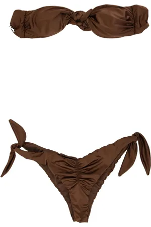 F**K Badetøj, Dame, Brun, XL, Uld, Rynket Bikini Sæt