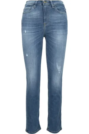 Kaos Jeans, Dame, Blå, W26, Uld, Guld Detalje Lynlås Knap Dame Jeans