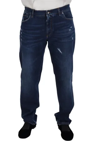 Dolce & Gabbana Jeans, Herre, Blå, 4XL, Denim, Elegant blå vasket denim bukser