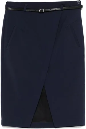 Patrizia Pepe Nederdel, Dame, Blå, XS, Polyester, Navy Nederdel med Lommer