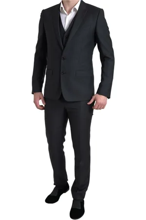 Dolce & Gabbana Jakkesæt, Herre, Sort, S, Uld, Elegant sort Martini Slim Fit Suit
