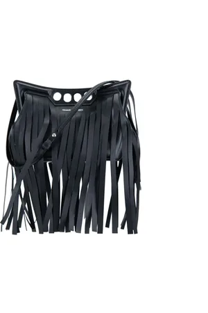 Alexander McQueen Taske, Dame, Sort, ONE SIZE, Uld, Læder Frynse Skuldertaske