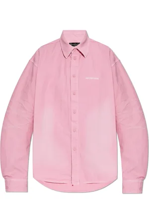 Balenciaga Bluser & Skjorter, Dame, Lyserød, XS, Bomuld, Skjorte med logo