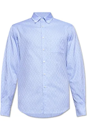 Salvatore Ferragamo Skjorte, Herre, Blå, 3XL, Bomuld, Monogram Skjorte