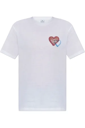 Paul Smith Top, Dame, Hvid, M, Bomuld, T-shirt med logo