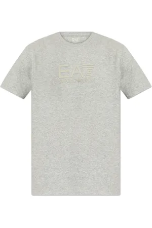 EA7 Top, Herre, Grå, S, Bomuld, T-shirt med logo