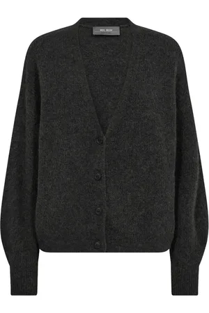 Mos Mosh Strik, Dame, Sort, L, Uld, V-Neck Strik Cardigan Phantom