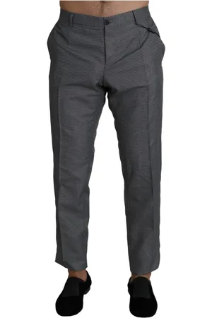 Dolce & Gabbana Bukser, Herre, Grå, 2XL, Uld, Elegant gr Slim Fit Kjolebukser