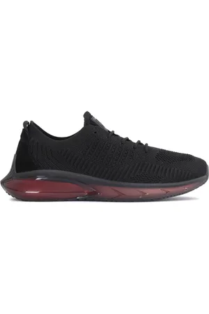 Kazar Sko, Herre, Sort, 42 EU, Sorte sneakers til mænd med rød sål