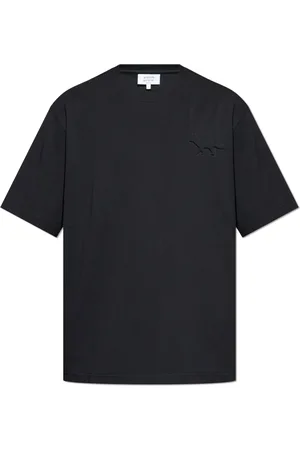 Maison Kitsuné Top, Herre, Sort, XL, Bomuld, T-shirt med logo