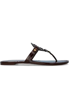 Tory Burch Sko, Dame, Brun, 38 1/2 EU, Læder, Læder Flip-Flops