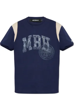 MISBHV Top, Herre, Blå, XS, Bomuld, T-shirt med logo