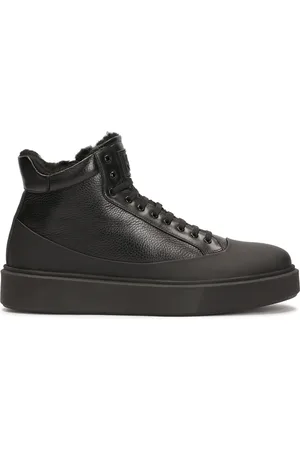 Kazar Sko, Herre, Sort, 42 EU, Uld, High-top sneakers med mat gummiindlæg