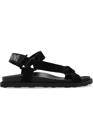 Moschino Sko, Herre, Sort, 41 EU, Læder, Sandaler med logo
