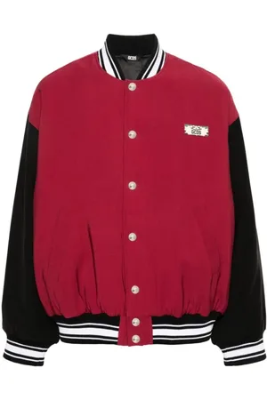 GCDS Jakke, Herre, Rød, L, Varsity Bomber Jakke Bordeaux