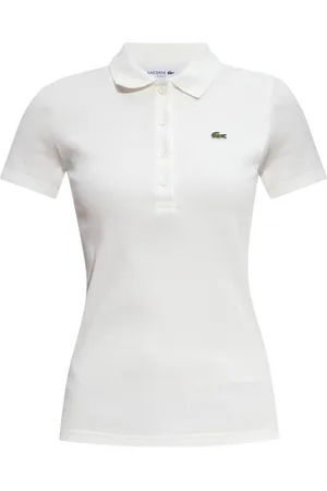 Lacoste Top, Dame, Hvid, 2XL, Bomuld, Polo Shirt med Logo