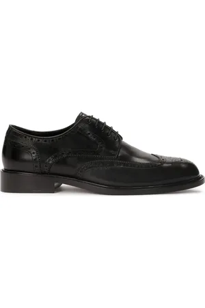Kazar Sko, Herre, Sort, 44 EU, Uld, Sort elegant brogue-stil halvsko