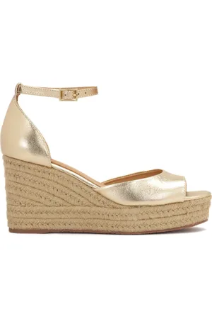 Kazar Sko, Dame, Gul, 38 EU, Uld, Guld sandaler på anker dækket med jute snor