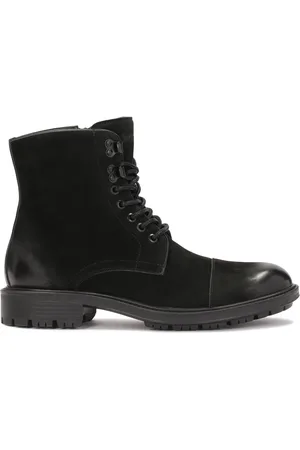 Kazar Sko, Herre, Sort, 41 EU, Nubuck støvler med bundet øvre