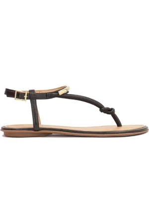 Kazar Sko, Dame, Sort, 35 EU, Uld, Flade flip-flop sandaler med metaludsmykning