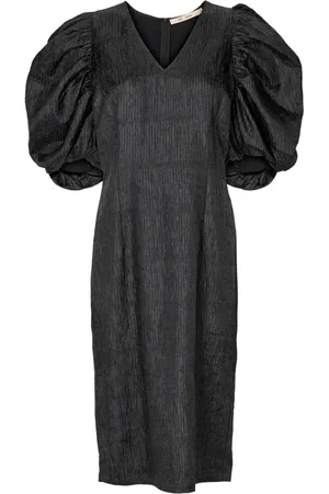 RUE de FEMME Kjole, Dame, Sort, S, Elegant Sort Lyric Kjole med V-Hals
