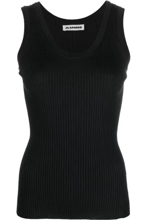 Jil Sander Top, Dame, Sort, S, Uld, Ærmeløs Top 001
