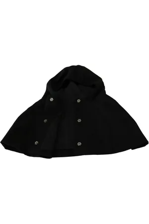 Dolce & Gabbana Tilbehør, Dame, Sort, 57 CM, Uld, Elegant Sort Hættetørklæde Wrap