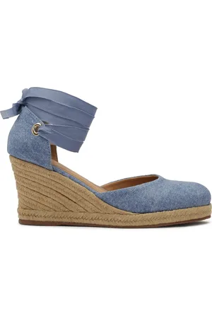 Kazar Sko, Dame, Blå, 38 EU, Uld, Blå Knotted Espadrille Platform Sandaler