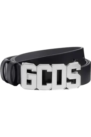 GCDS Tilbehør, Dame, Sort, 85 CM, Klassisk Logo Bælte i Sort