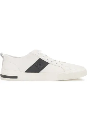 Kazar Sko, Herre, Hvid, 43 EU, Uld, Mænds off- sneakers med sorte indsatser
