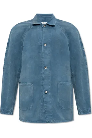 Maison Margiela Jakke, Herre, Blå, M, Bomuld, Jakke med Krave