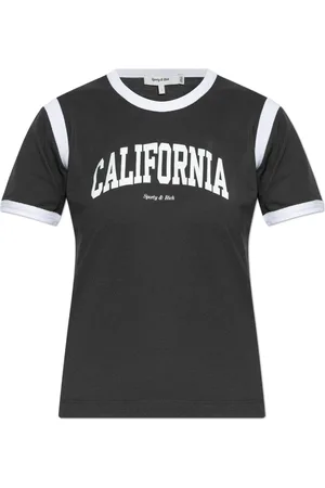Sporty & Rich Top, Dame, Grå, M, Bomuld, Logo T-shirt