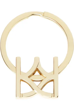 Kazar Tilbehør, Dame, Gul, ONE SIZE, Uld, Guld monogram nøglering
