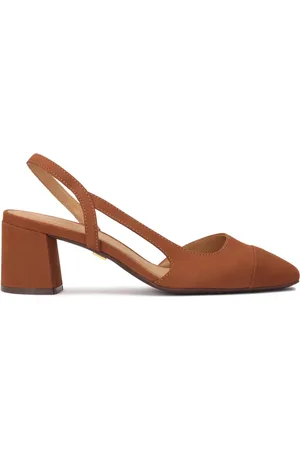Kazar Sko, Dame, Brun, 37 1/2 EU, Læder, Chunky hælpumps med udskæring