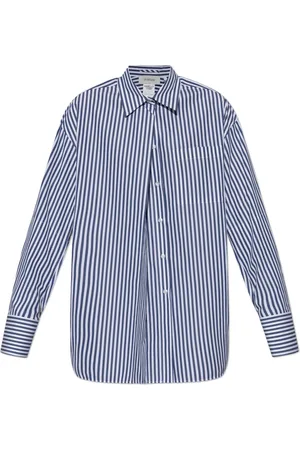 Sportmax Bluser & Skjorter, Dame, Blå, L, Bomuld, Bomuldsskjorte `Firma`