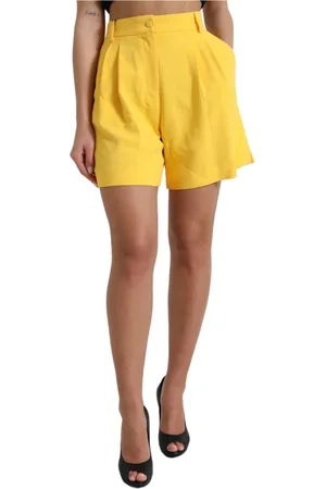 Dolce & Gabbana Shorts, Dame, Gul, M, Højtaljede Bermuda-shorts i solrig gul
