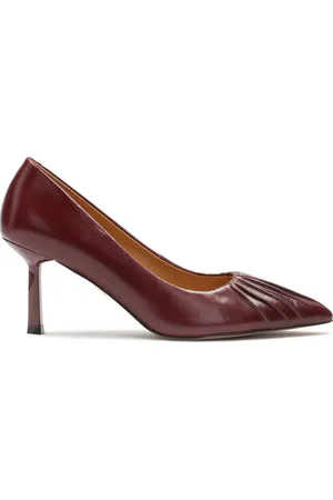 Kazar Sko, Dame, Brun, 35 EU, Læder, Maroon pumps med en markant indskæring på næsen