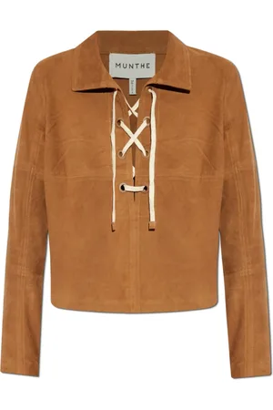 Munthe Top, Dame, Brun, S, Suede, Suede Top `Finaz`