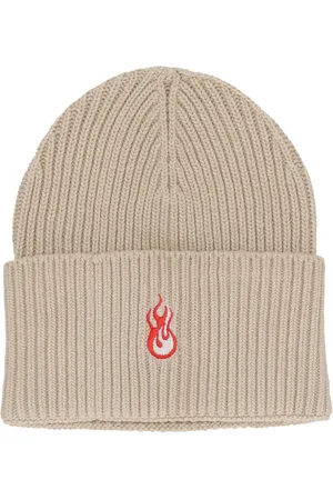Vision Of Super Tilbehør, unisex, Brun, ONE SIZE, Uld, Flames Logo Beanie Hat