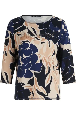 Betty Barclay Top, Dame, Flerfarvet, XL, Blomstret sweatshirt med 3/4-ærmer