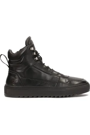 Kazar Sko, Herre, Sort, 40 EU, Uld, Sorte sneakers med høj skaft og skjult snøring