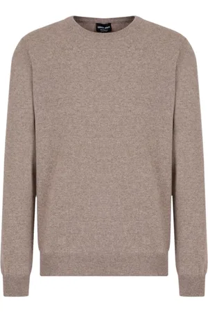 Giorgio Armani Strik, Herre, Brun, 4XL, Rundhals Pullover Sweater
