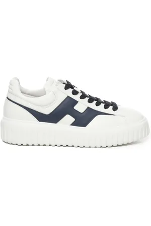 Hogan Sko, Herre, Hvid, 42 EU, Læder, Hvide lædersneakers med side-H detalje