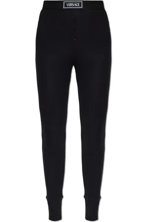 VERSACE Bukser, Dame, Sort, L, Bomuld, Underbukser leggings