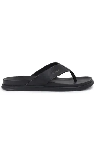 Kazar Sko, Herre, Sort, 44 EU, Læder, Læder Flip-Flops med Tyk Sål