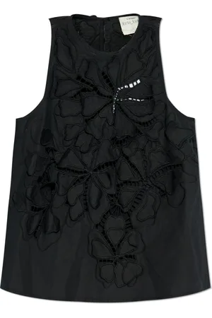 FORTE FORTE Bluser & Skjorter, Dame, Sort, M, Bomuld, Top med blomstermotiv