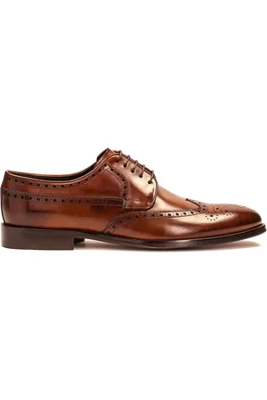 Kazar Sko, Herre, Brun, 40 EU, Læder, Klassiske brune brogues med en rosetdekoration
