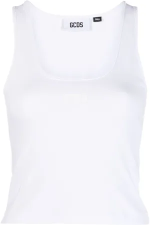 GCDS Top, Dame, Hvid, M, Afslappet Jersey Top