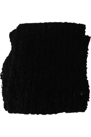 Dolce & Gabbana Tilbehør, Dame, Sort, ONE SIZE, Uld, Luksus Sort Designer Uld Tørklæde